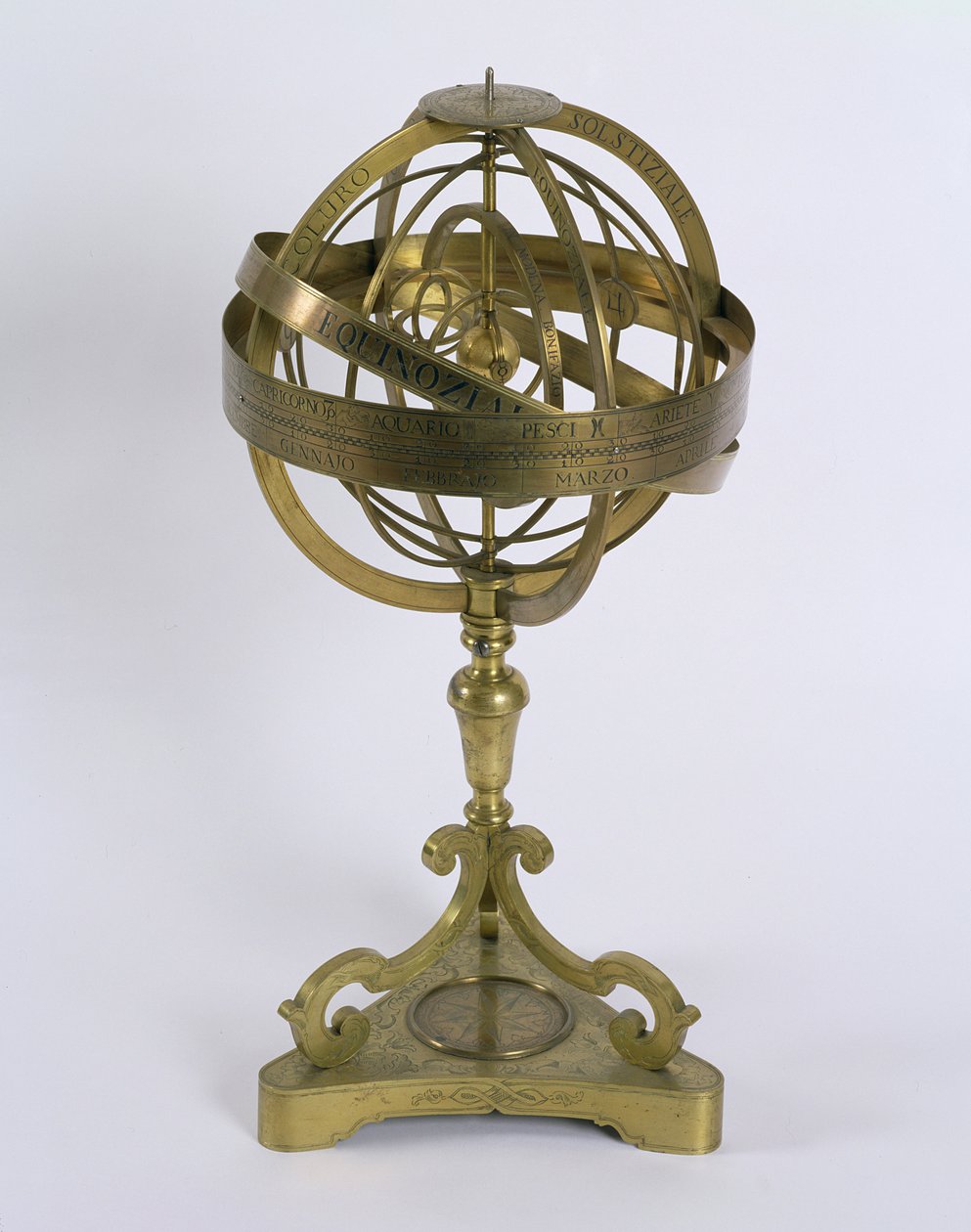 En armillarsfære af det kopernikanske system, 1764 (bronze) af Bonifazio Borsari