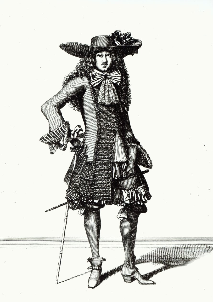 Sommersværdkjole, 1675 (sw-tryk) af Nicolas Bonnart