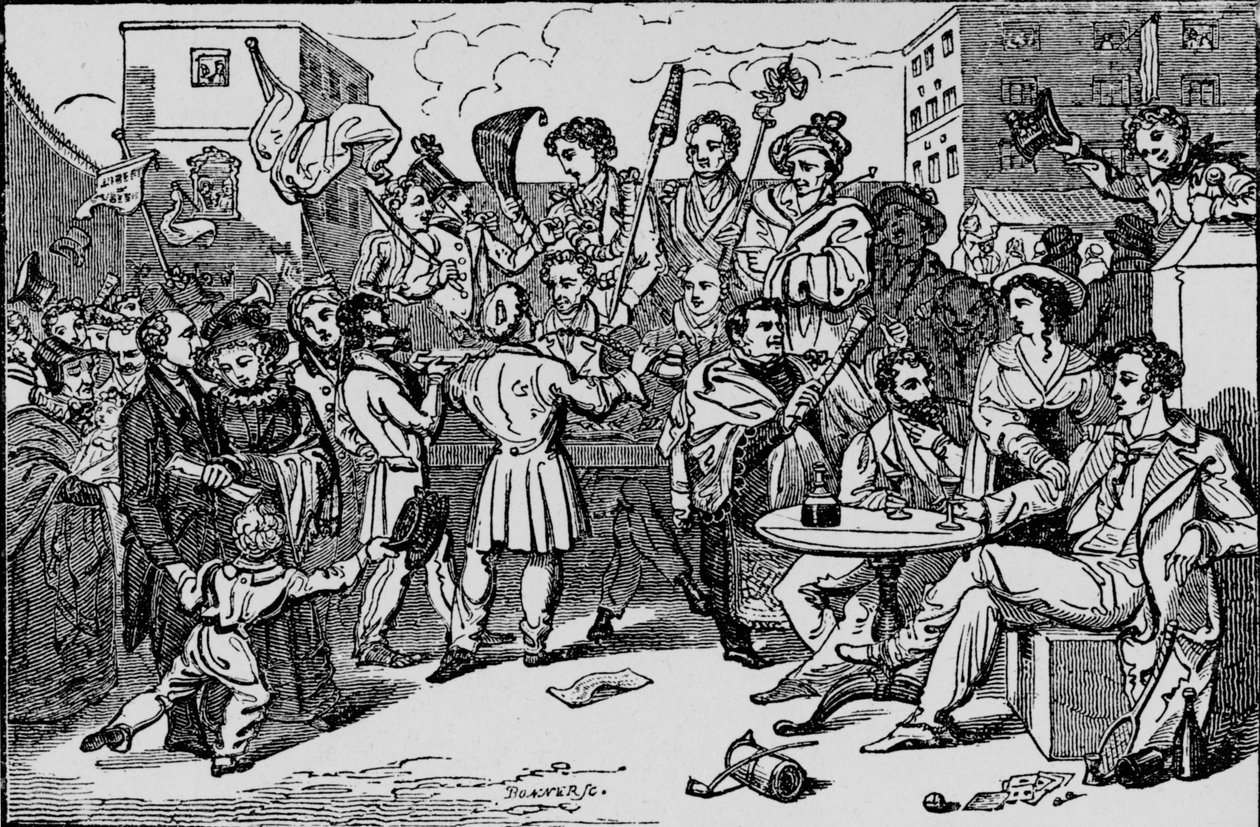 Et falsk valg i Kings Bench Prison, c1828, 1912 af Bonner