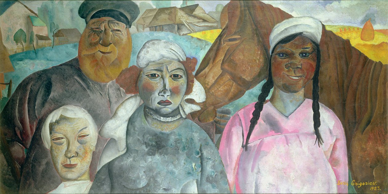 Bondefamilien, 1923 af Boris Dmitrievich Grigoriev