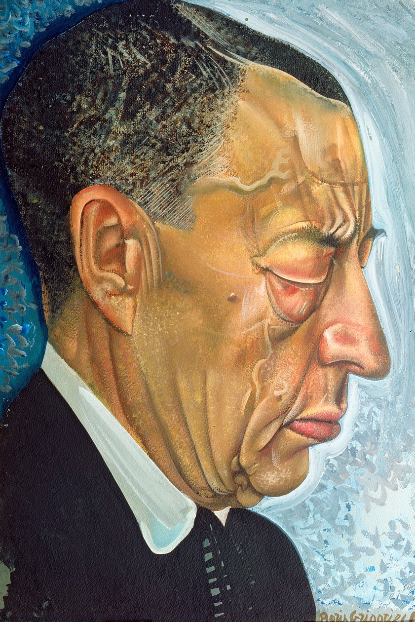 Portræt af Sergej Rakhmaninov (1873-1943) 1930 (tempera på karton) af Boris Dmitrievich Grigoriev