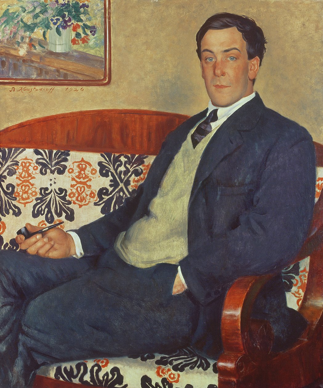 Portræt af Peter Kapitza (1894-1984) 1926 af Boris Mikhailovich Kustodiev