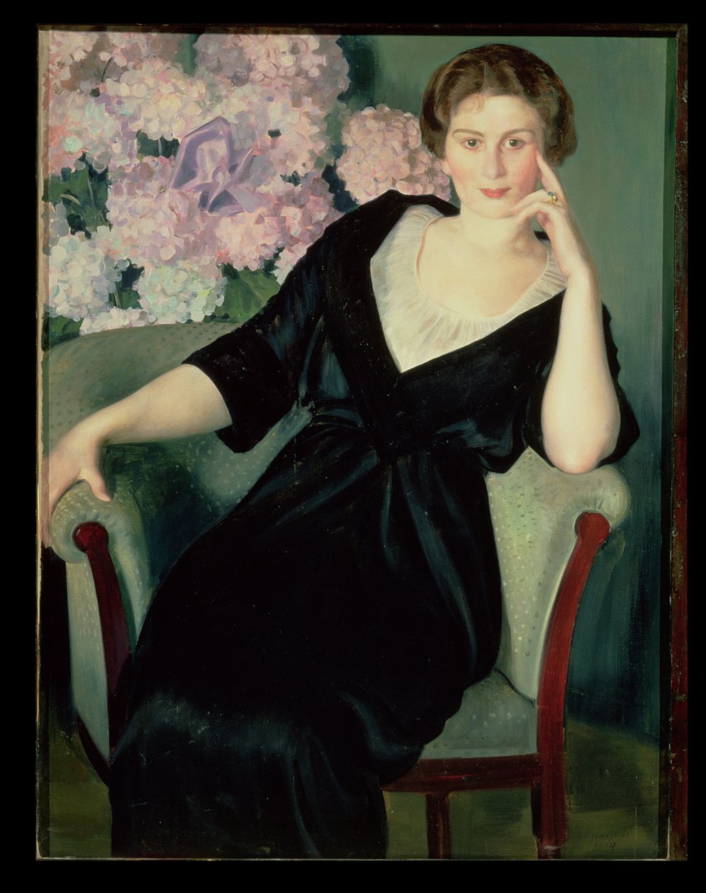 Portræt af Rene Ivanovna Notgaft (f.1880) 1914 af Boris Mikhailovich Kustodiev