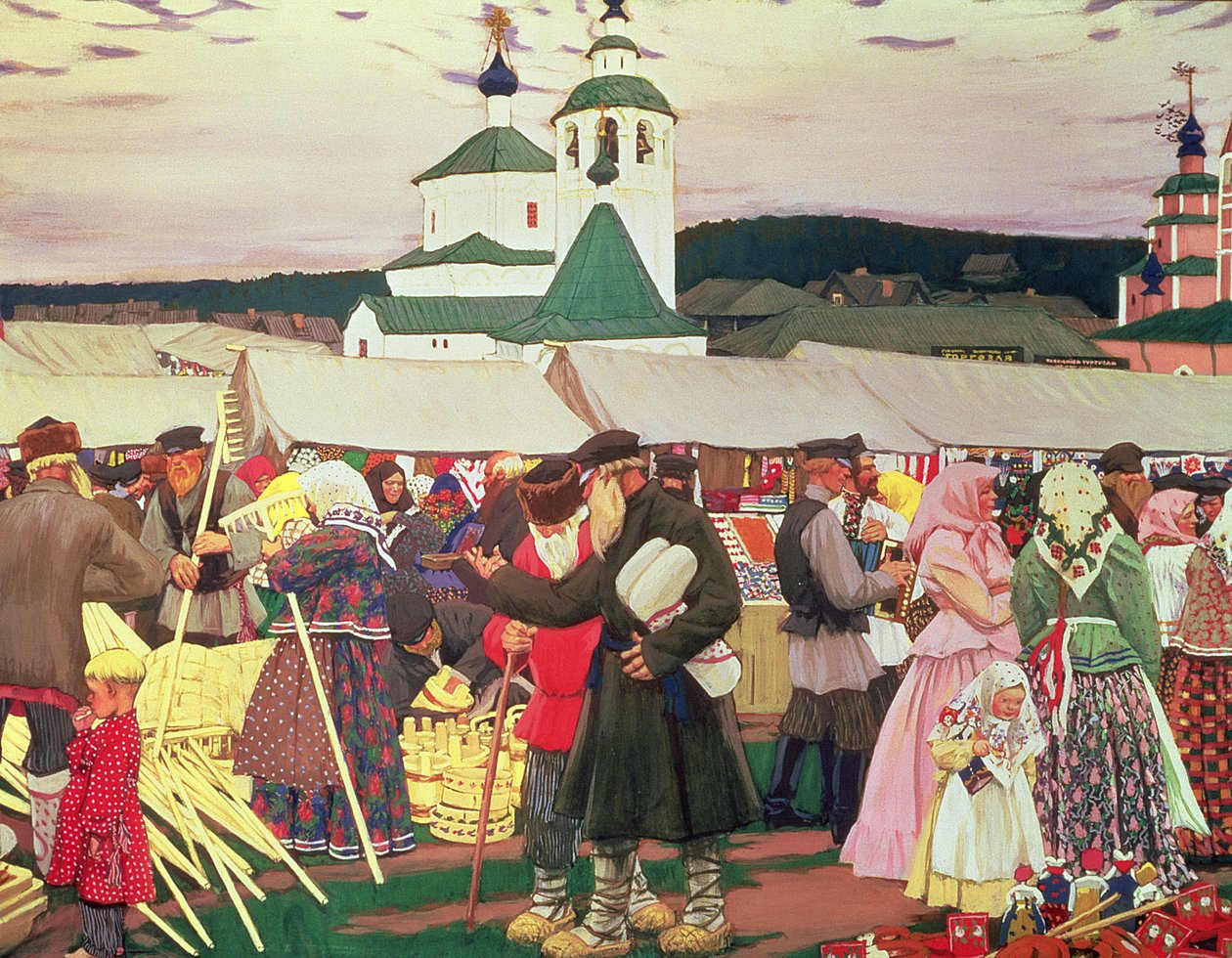 Messen, 1906 af Boris Mikhailovich Kustodiev