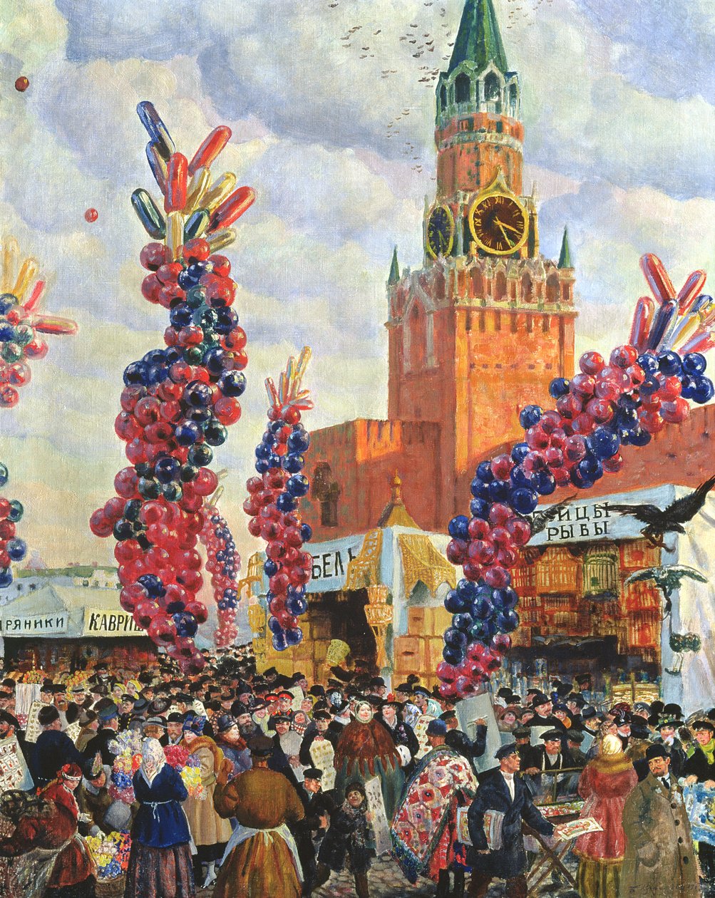 Påskemarked i Kreml i Moskva, 1917 af Boris Mikhailovich Kustodiev