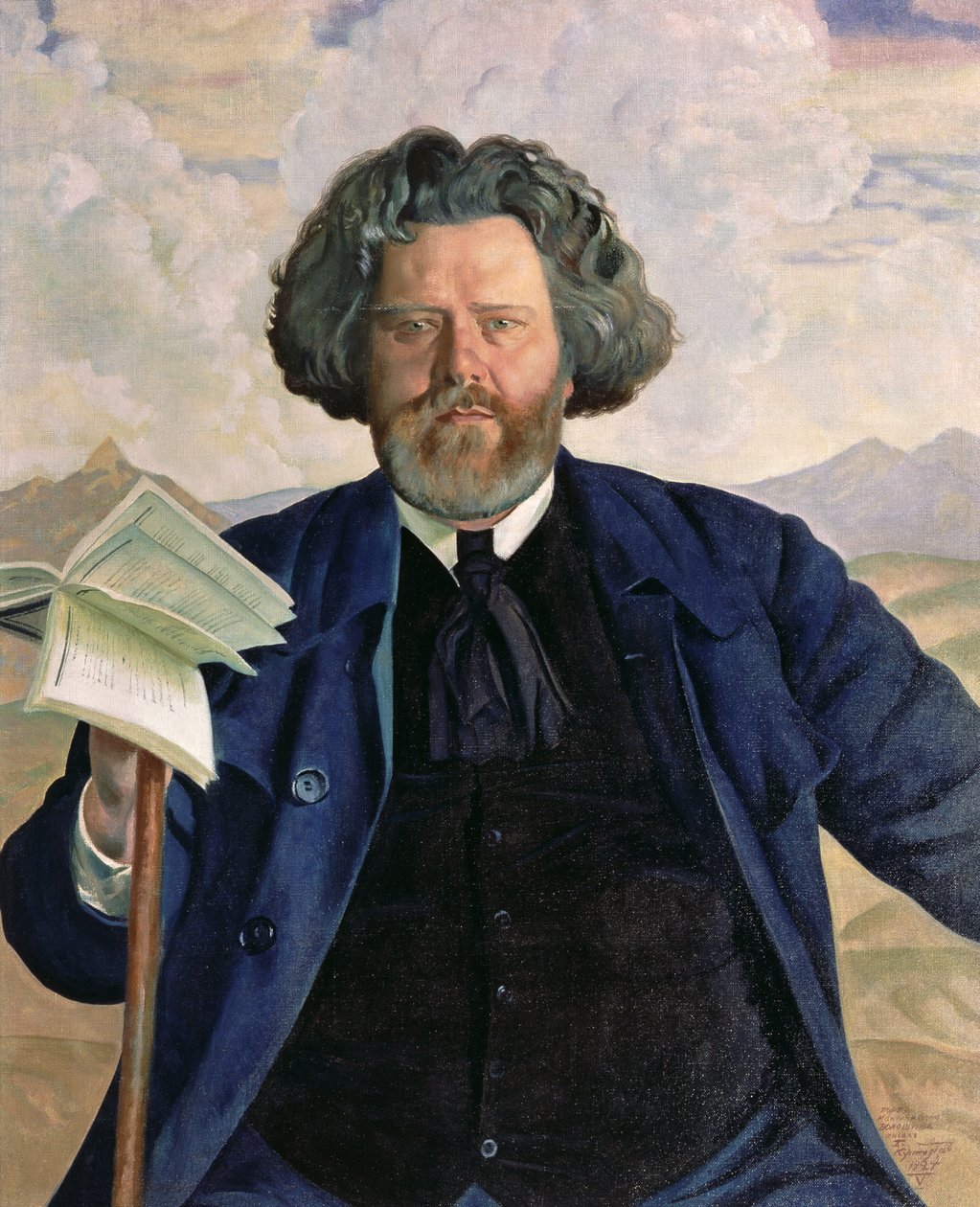 Portræt af Maximilian Voloshin (1877-1932) 1924 af Boris Mikhailovich Kustodiev