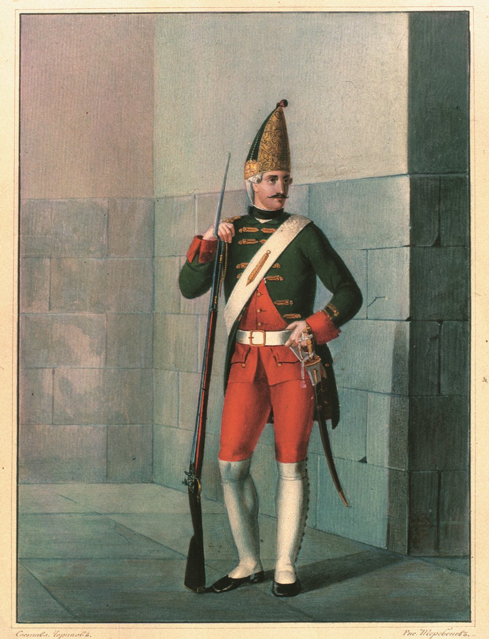 Grenader fra Izmailovsky-regimentet i 1762, slutningen af 1830