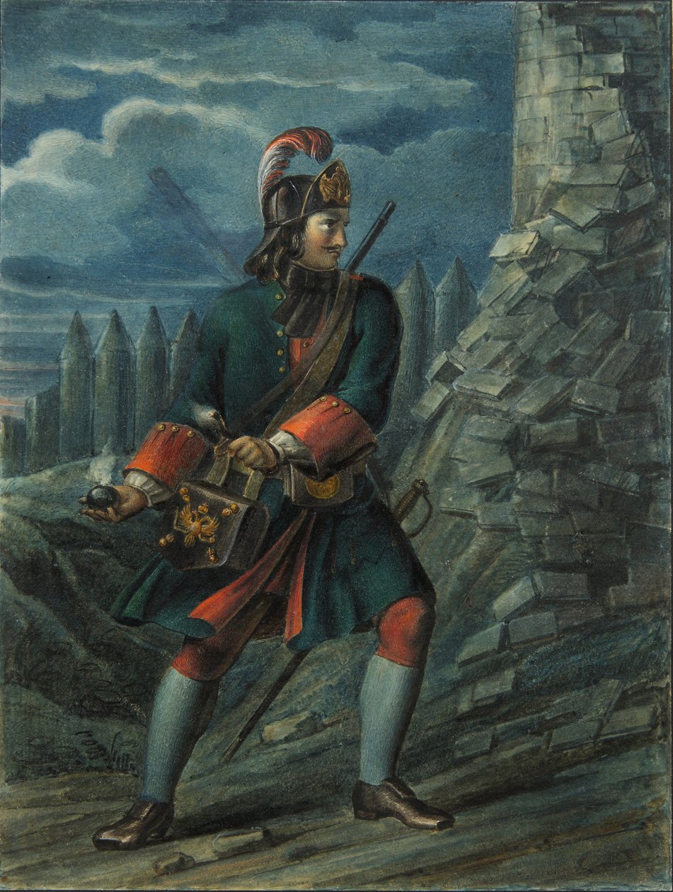 Grenader fra Preobrazhensky Regiment i 1712, slutningen af 1830