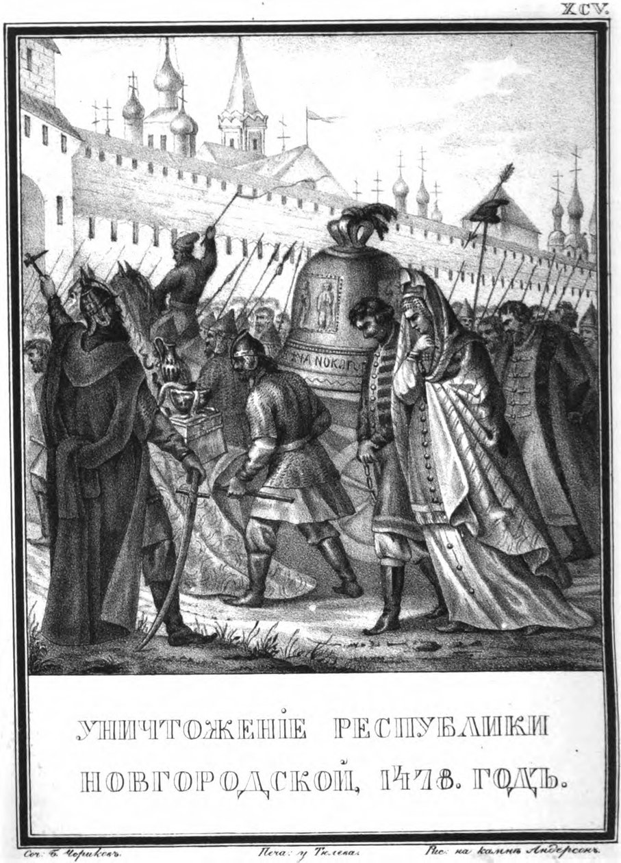 Novgorod-republikkens fald, 1478 Fra Illustreret Karamzin, 1836 af Boris Artemyevich Chorikov