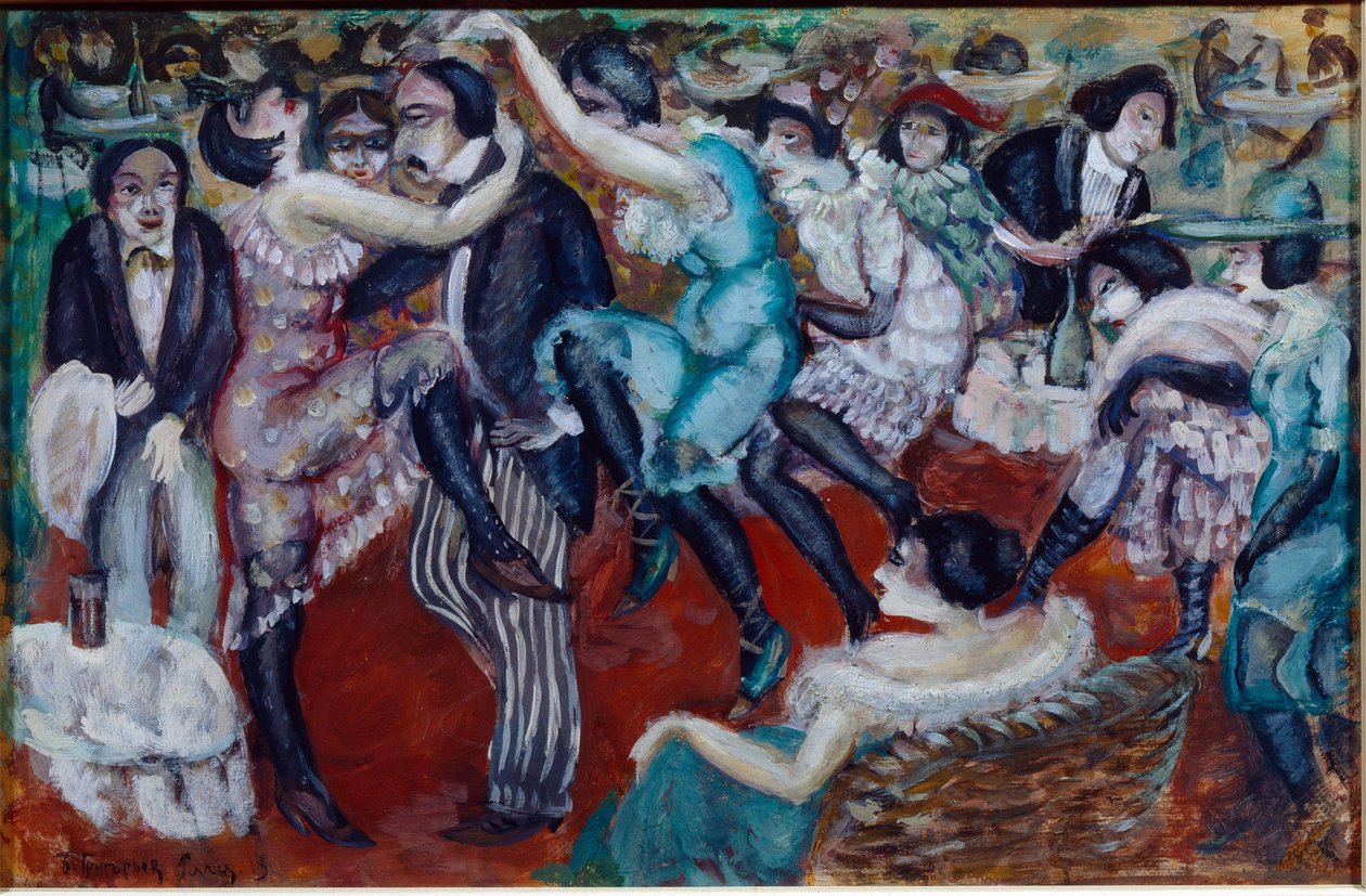 ""Singing Cafe"" (Singing Cafe) - Maleri af Boris Dmitrievich Grigoriev (1886-1939) af Boris Dmitrievich Grigoriev