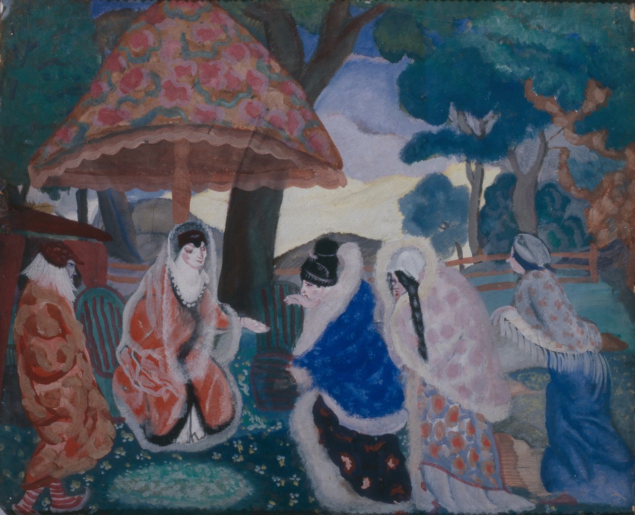 Hilsen de nygifte, 1913 af Boris Dmitrievich Grigoriev