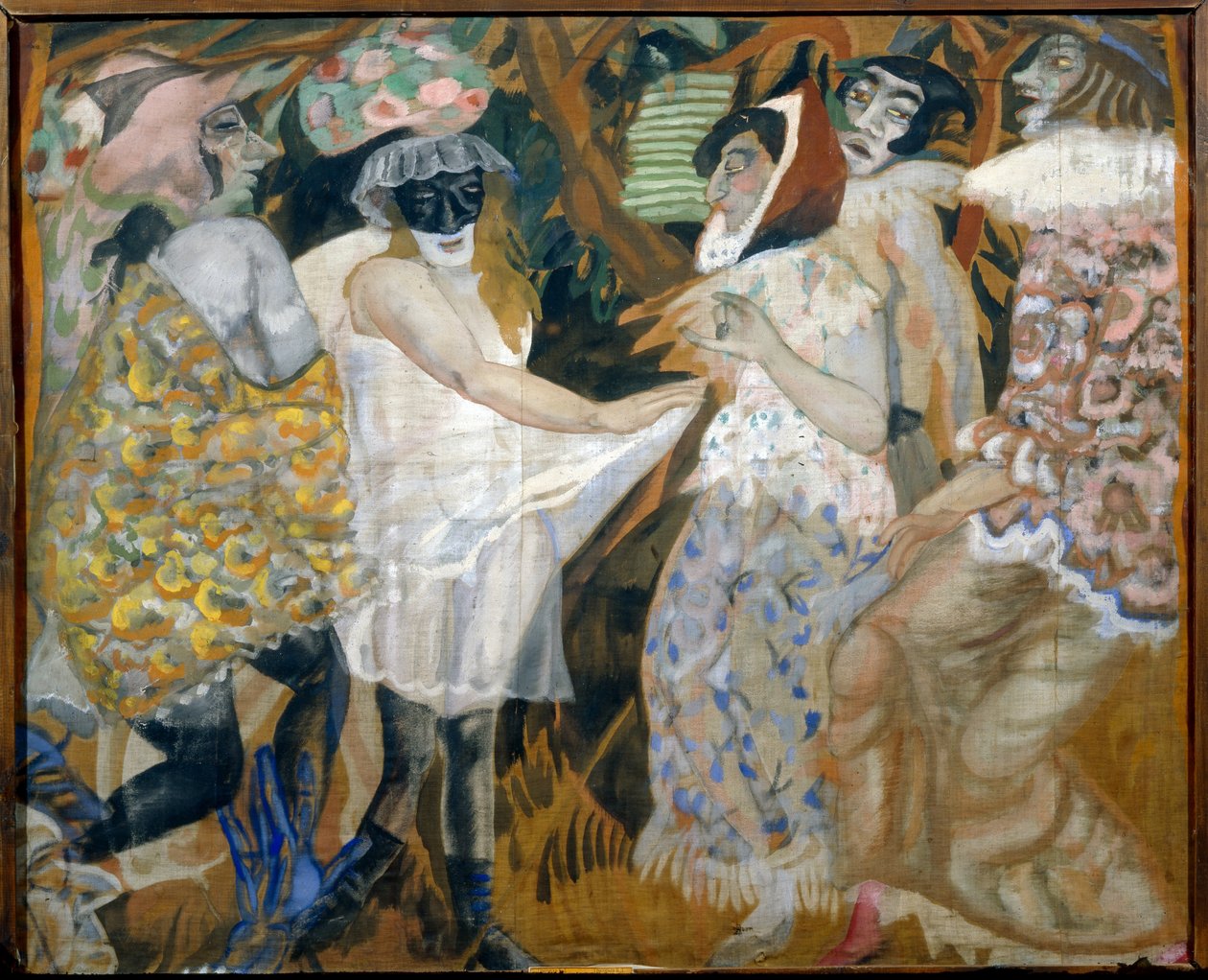 Masquerade (Masquerade) - Maleri af Boris Dmitrievich Grigoriev (1886-1939) af Boris Dmitrievich Grigoriev