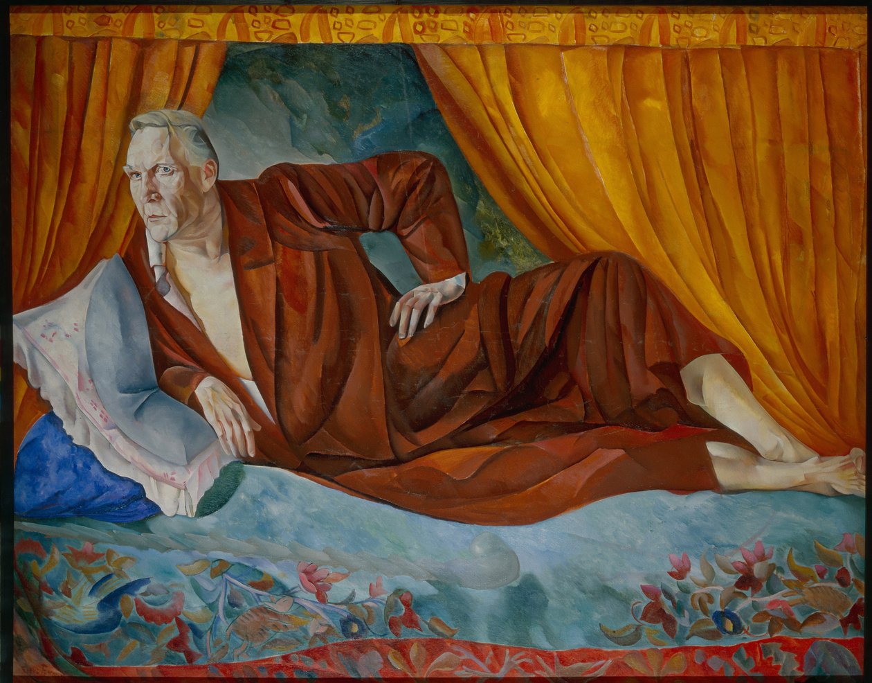 Portræt af sangeren Fyodor (Fedor eller Feodor) Chaliapin (Chaliapin) (1873-1938) (Portræt af sangeren Fyodor Shalyapin (1873-1938) - Maleri af Boris Dmitrievich Grigoriev (1886-1939) af Boris Dmitrievich Grigoriev