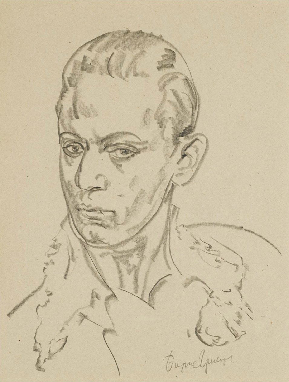 Portræt af balletdanseren og koreografen Sergey Lifar 1905-1986 af Boris Dmitrievich Grigoriev