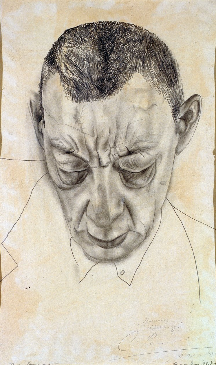 Portræt af komponisten Sergei Rakhmaninov 1873-1943, 1930 af Boris Dmitrievich Grigoriev