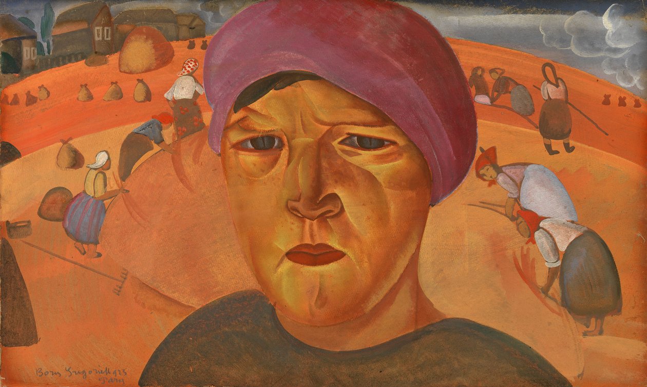 Russian Peasant Woman Fra serien The Faces of Russia, 1923 af Boris Dmitrievich Grigoriev