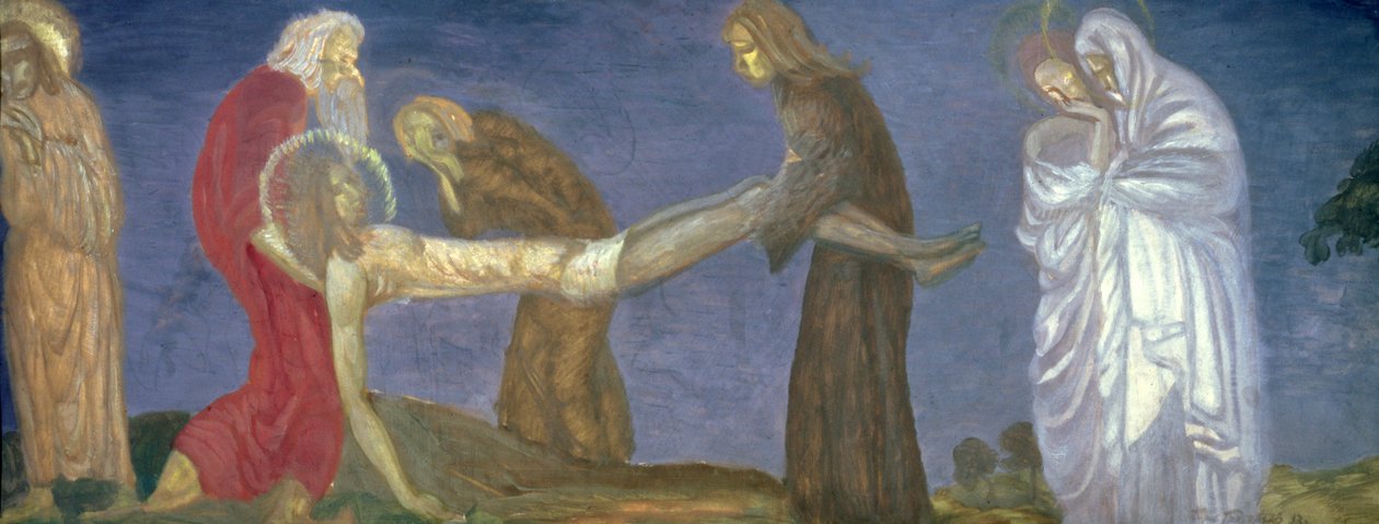 Begravelsen, 1913 af Boris Dmitrievich Grigoriev