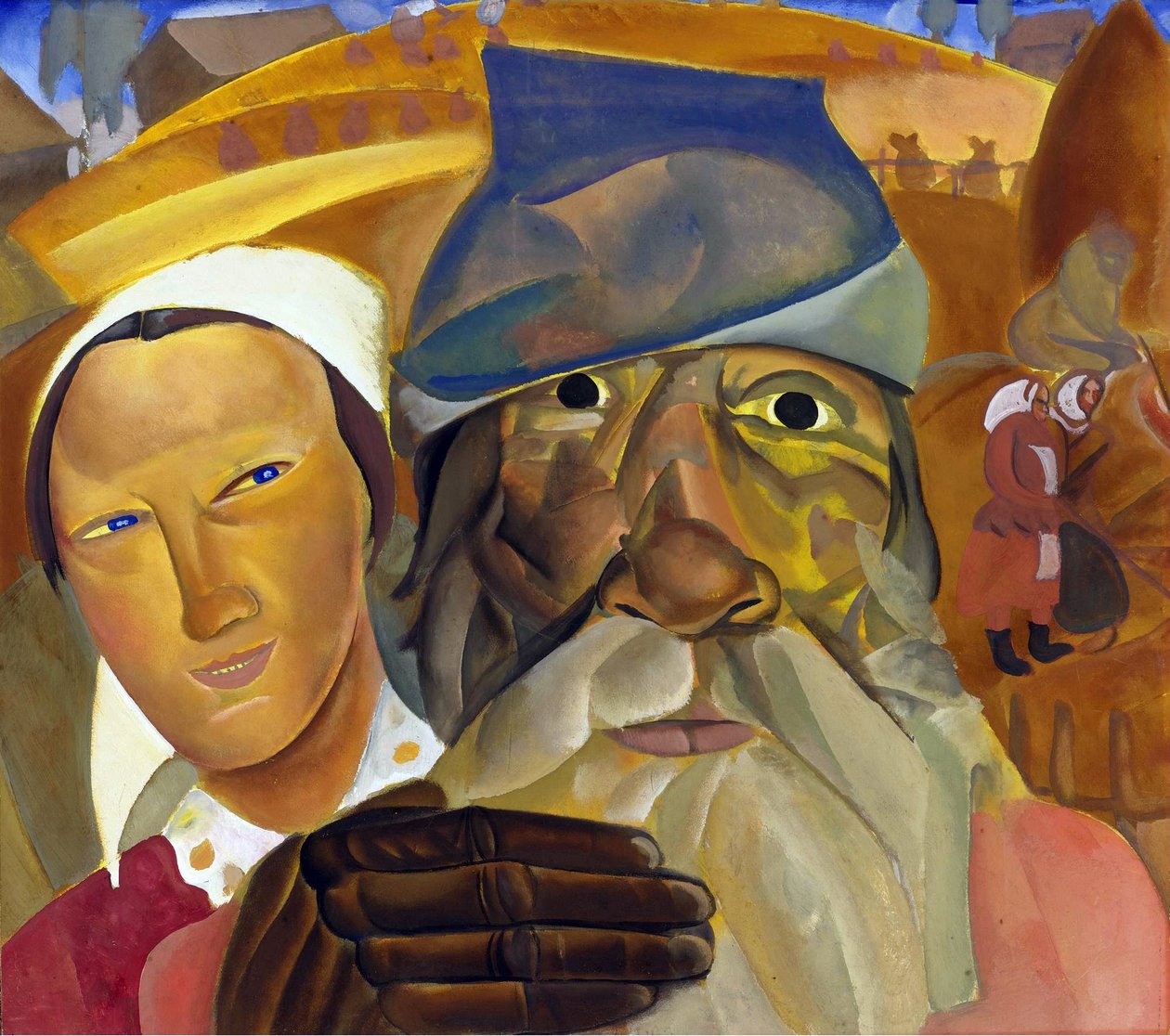Ruslands ansigter af Grigoriev, Boris Dmitryevich (1886-1939). Gouache på papir, størrelse: 50,5x56,5 af Boris Dmitrievich Grigoriev