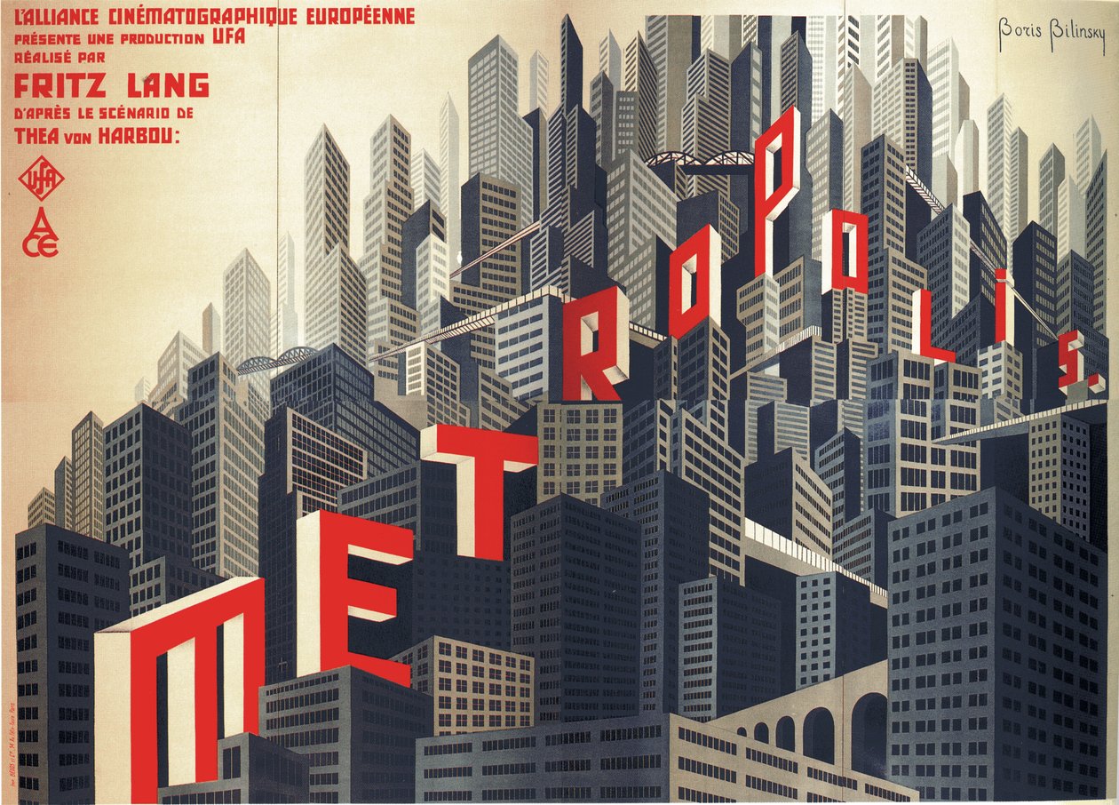 Filmplakat Metropolis af Fritz Lang, 1926 af Boris Konstantinovich Bilinsky