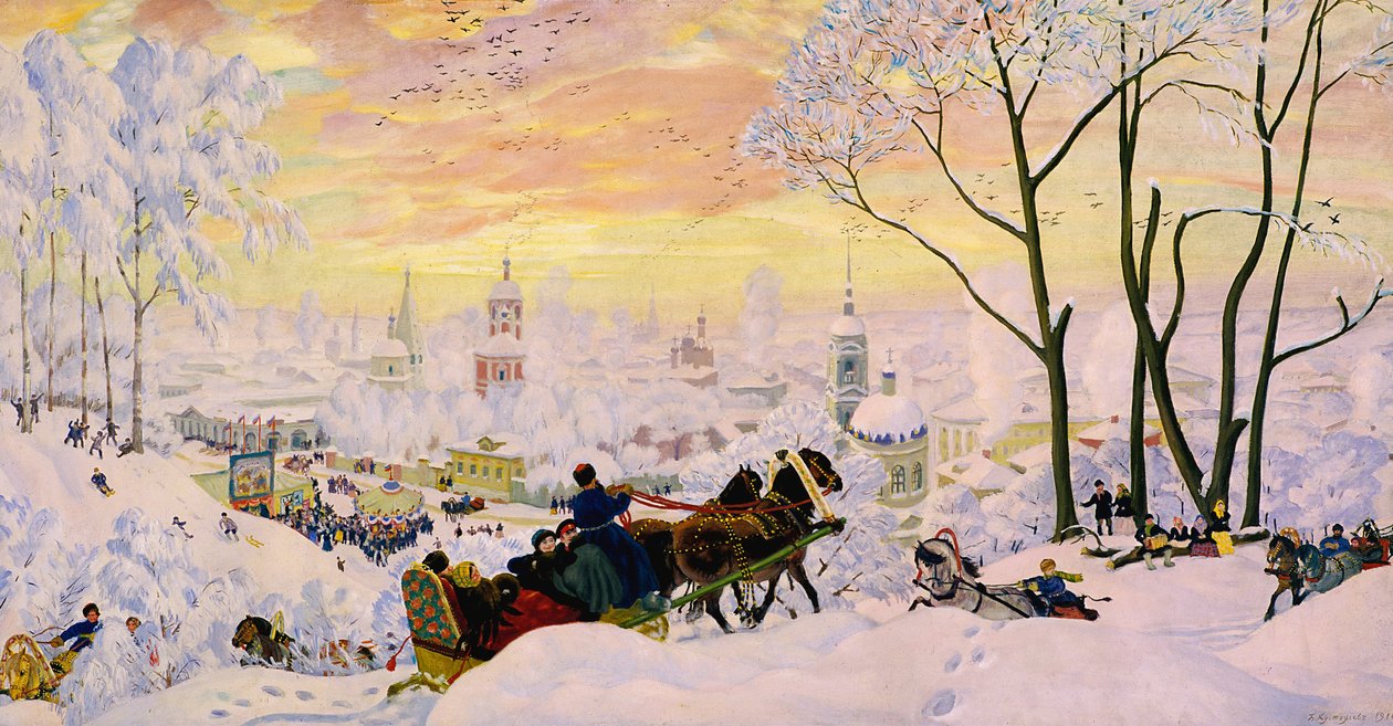 Pandekage uge af Boris Mikhailovich Kustodiev