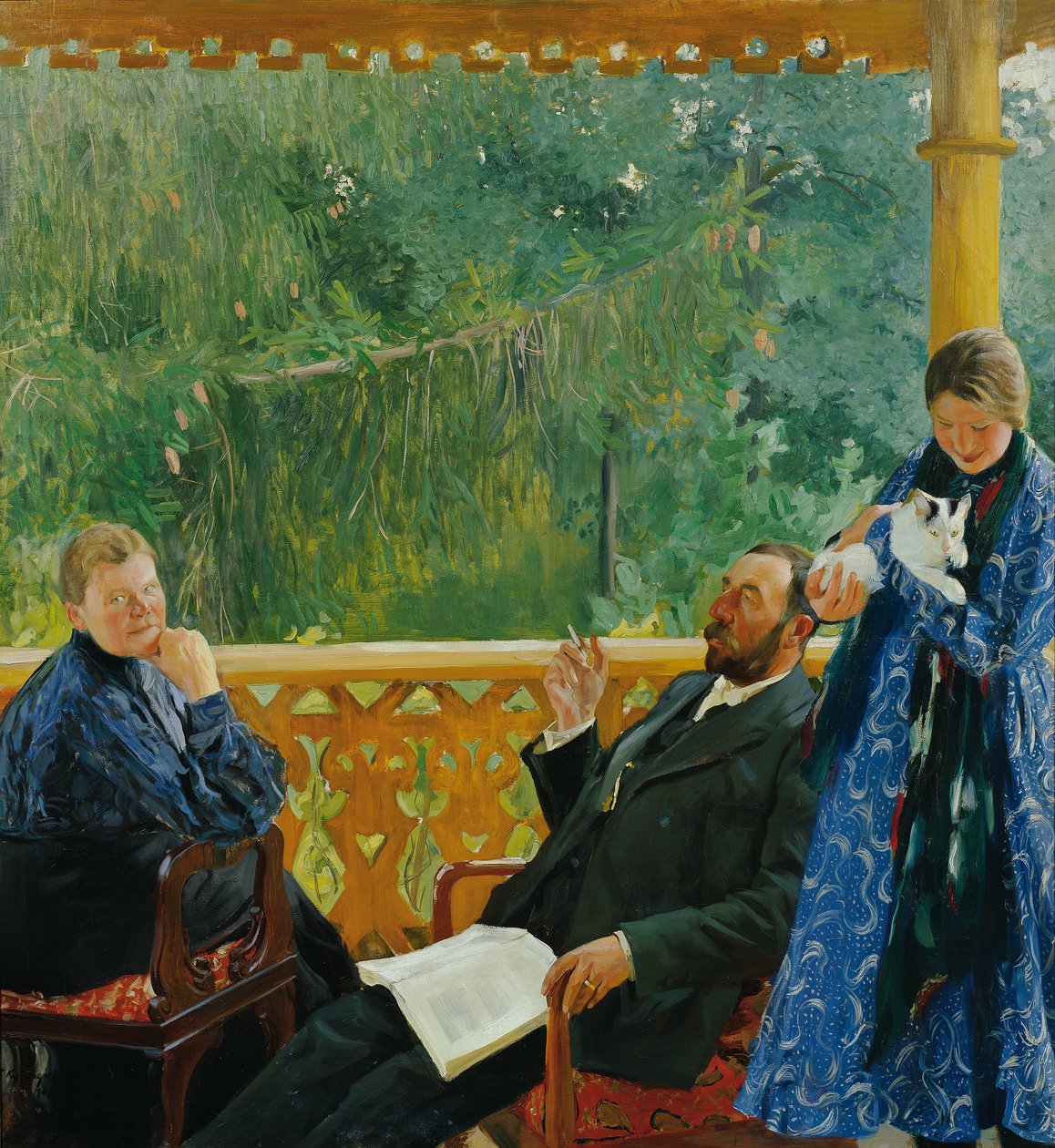 Familieportræt (Portræt af Polenow-familien) af Boris Mikhailovich Kustodiev