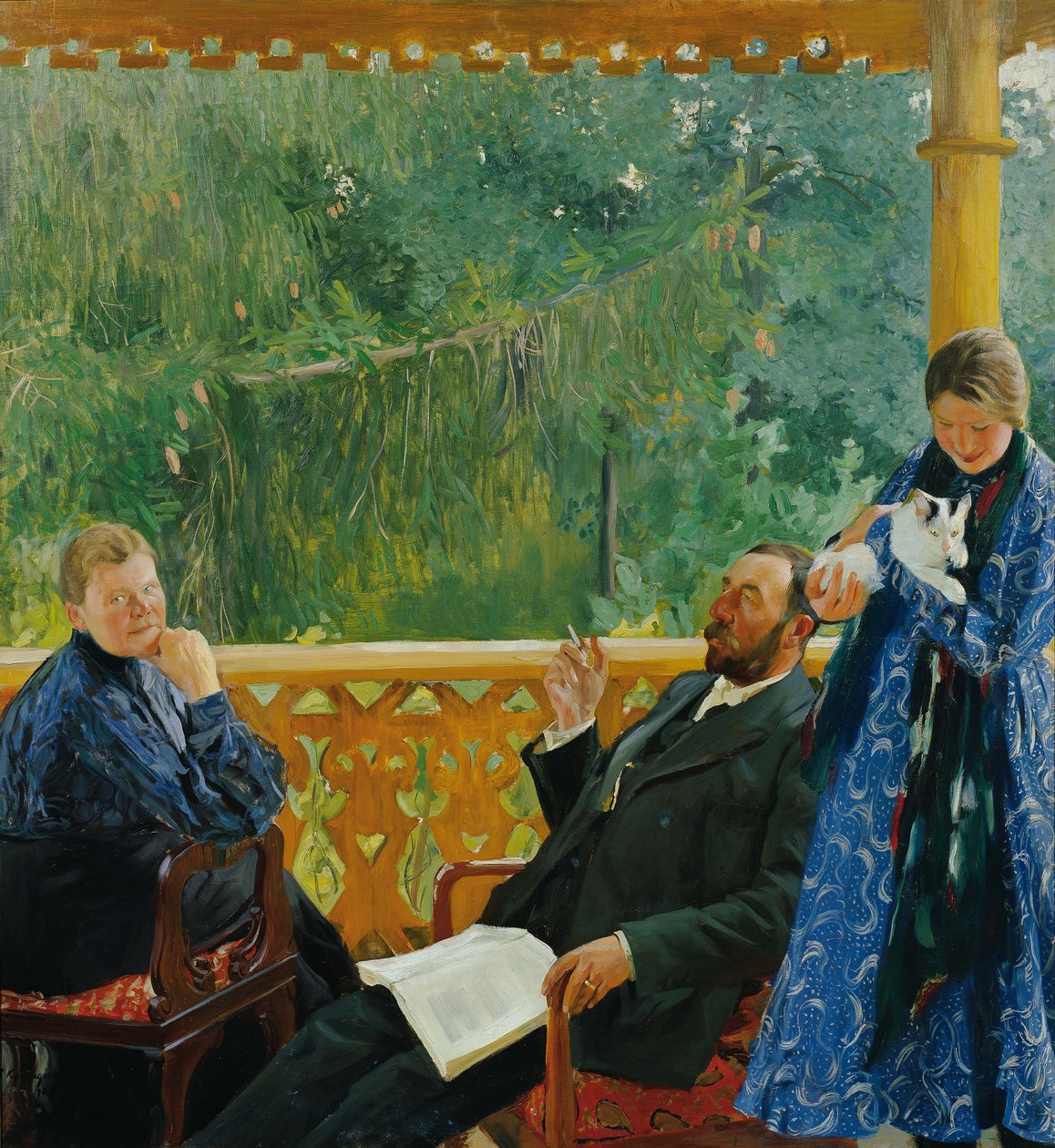 Familieportræt Portræt af familien Polenow, 1904-1905. af Boris Mikhailovich Kustodiev