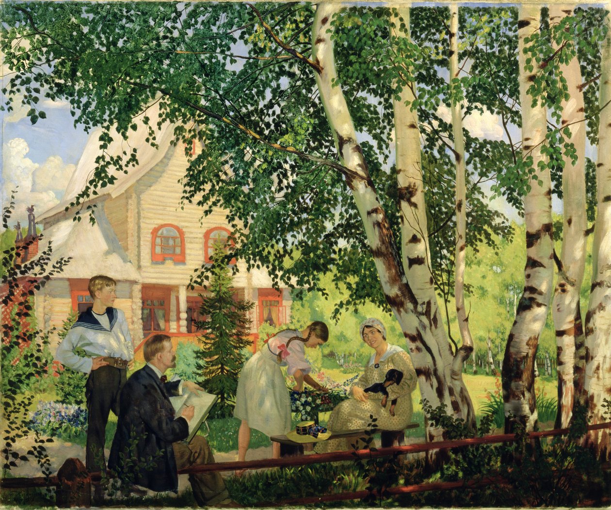 Hjemme, 1914-18 af Boris Mikhailovich Kustodiev