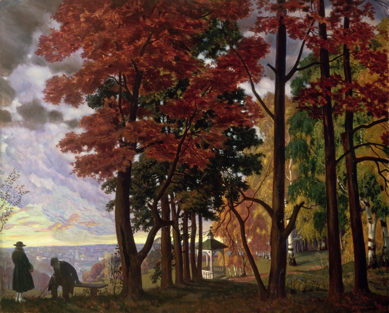 Efterår af Boris Mikhailovich Kustodiev