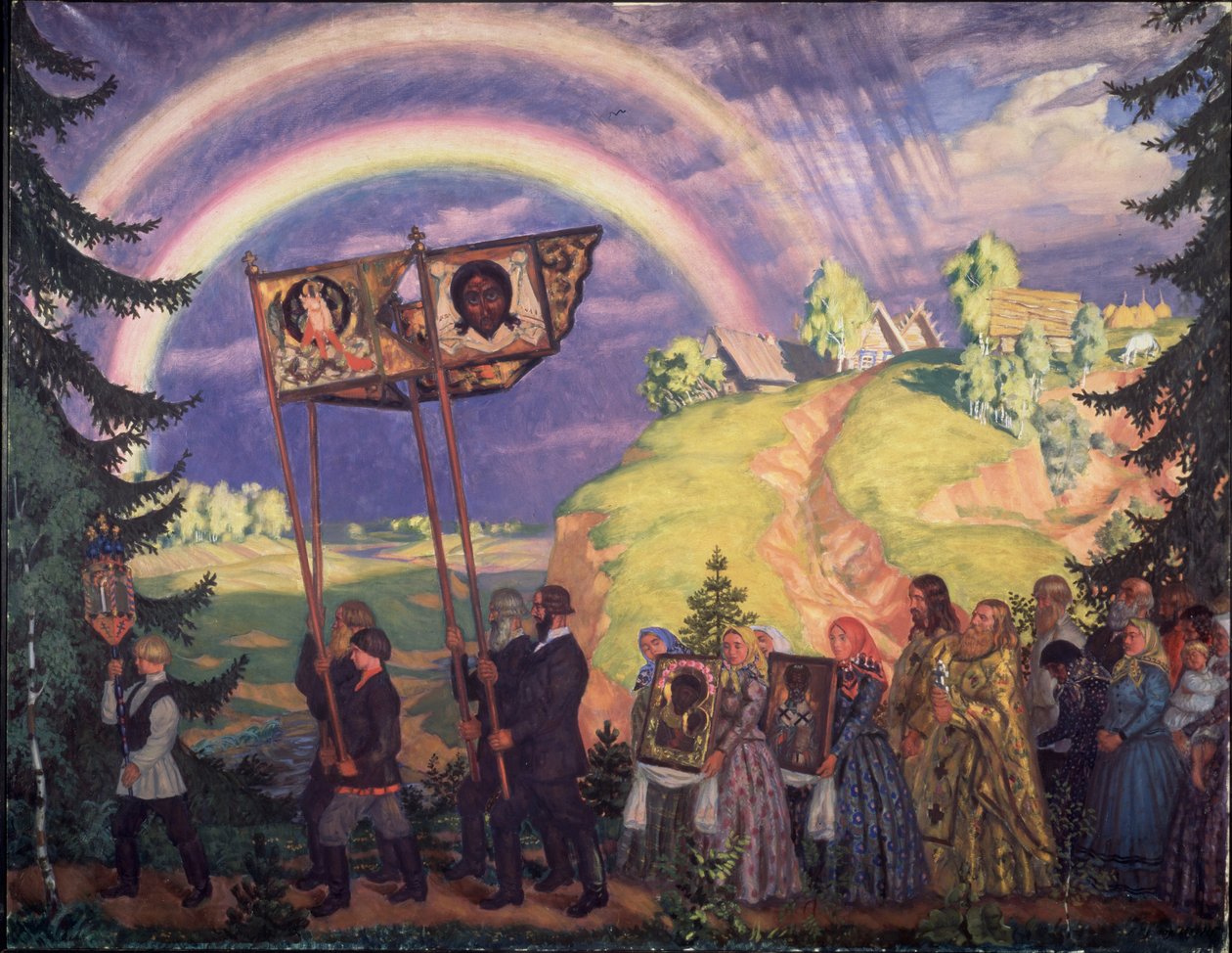 Påskeoptog, 1915 af Boris Mikhailovich Kustodiev