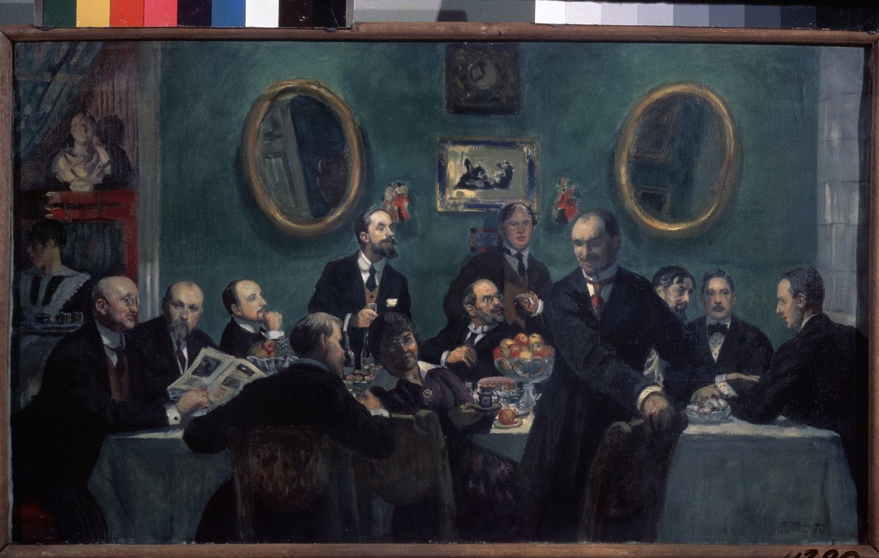 Medlemmer af World of Art Movement af Boris Mikhailovich Kustodiev