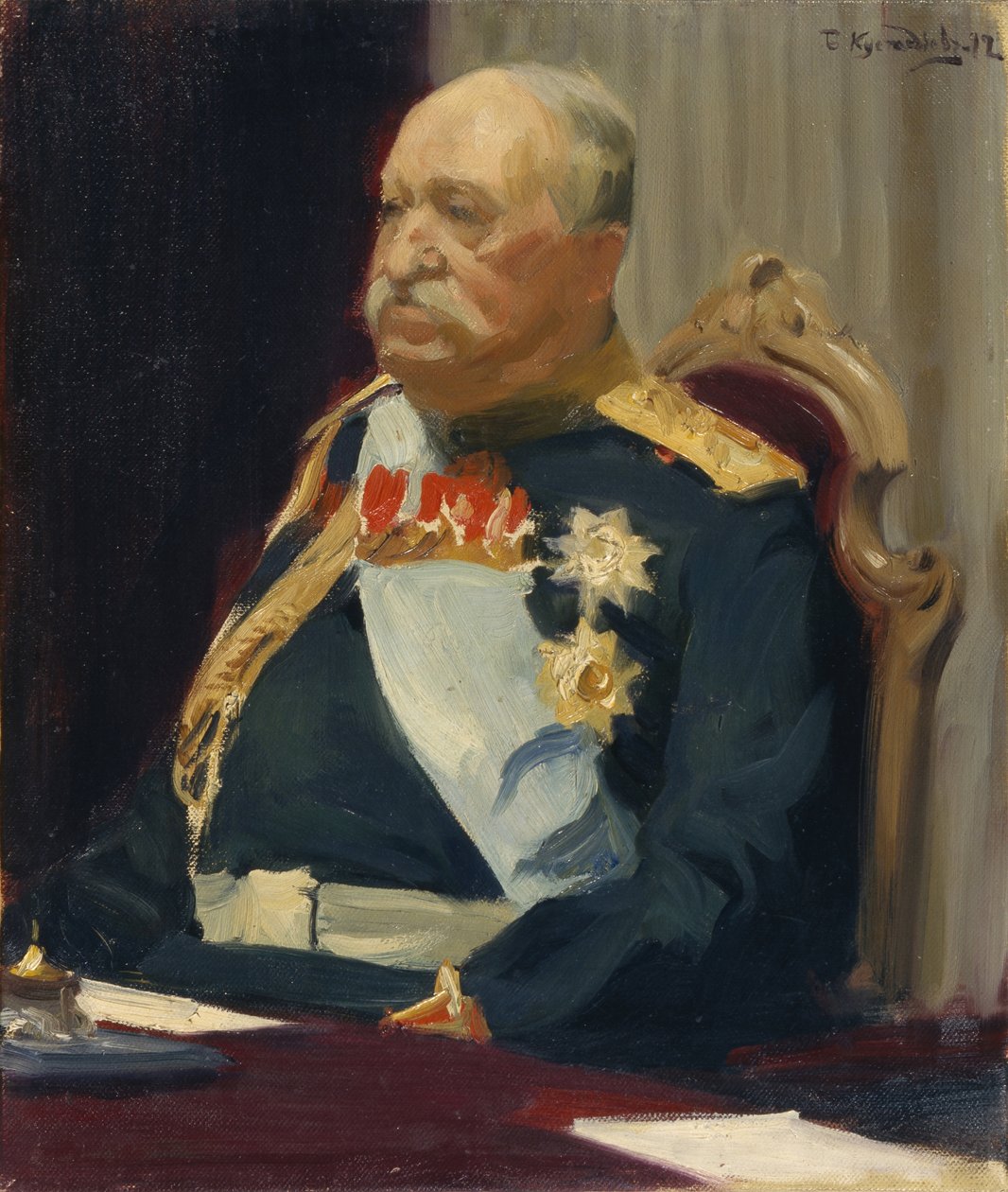 Portræt af grev Alexei Ignatyev, medlem af statsrådet, indenrigsminister, 1902 af Boris Mikhailovich Kustodiev