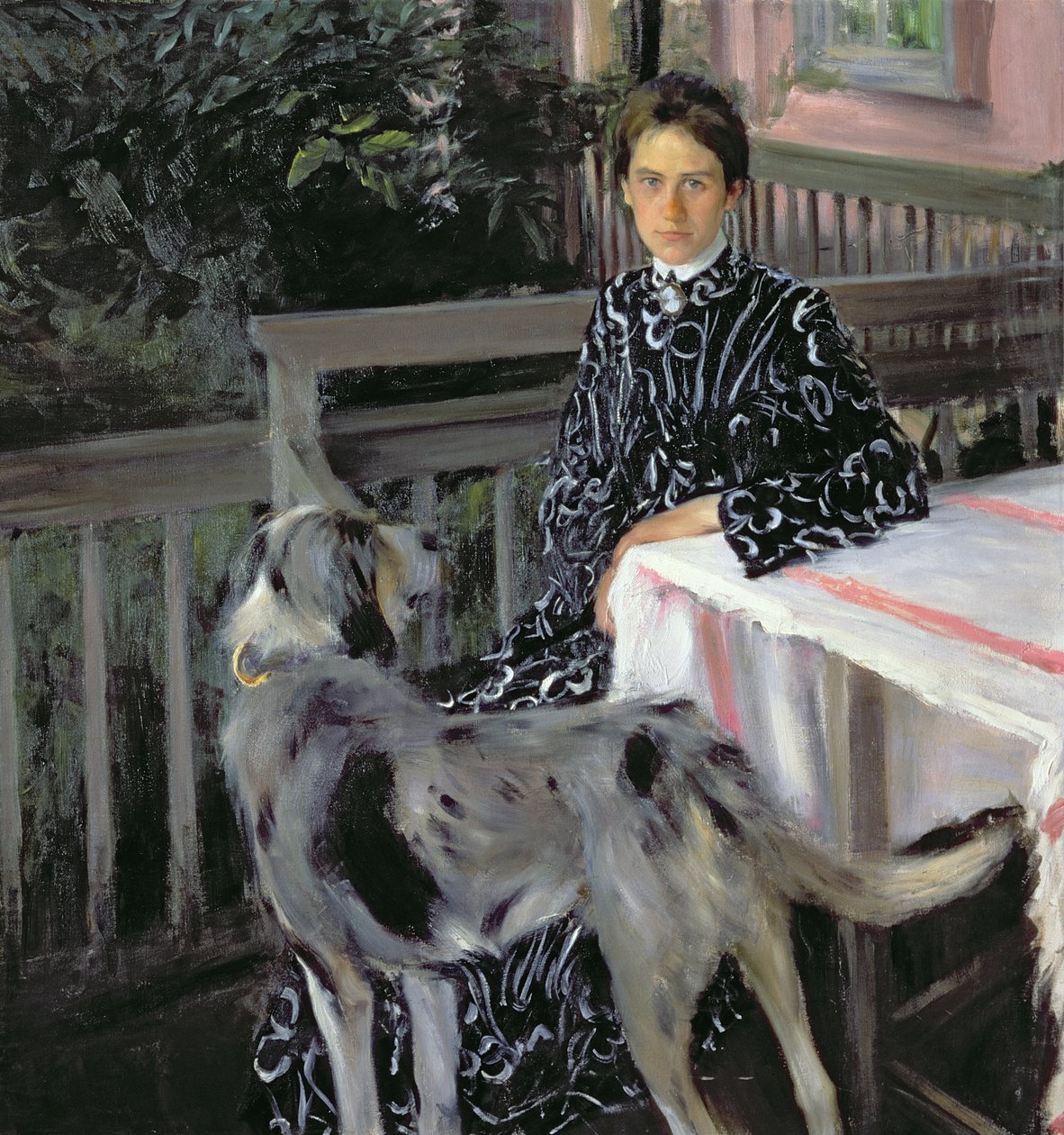Portræt af Julia Jevstafievna Kustodieva (1880-1942), kunstnerens hustru, 1903 af Boris Mikhailovich Kustodiev