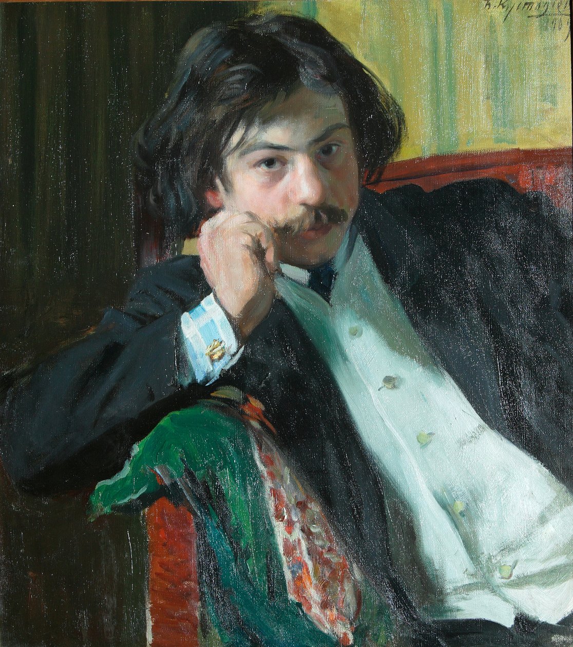 Portræt af digteren Janko Lavrin 1887-1986, 1909 af Boris Mikhailovich Kustodiev