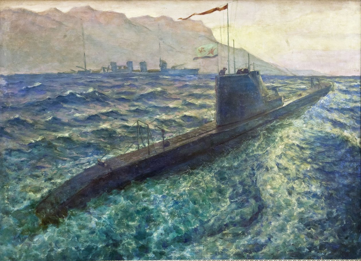 Ubåd af Deykin, Boris Nikolayevich (1890-1945). Olie på lærred, størrelse: 101x137 af Boris Nikolayevich Deykin