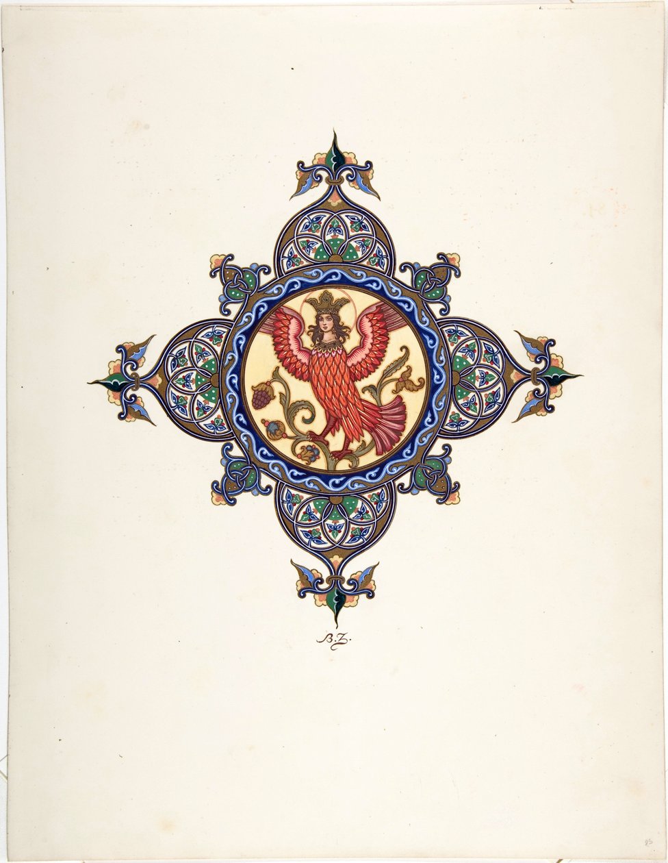 Ildfuglen som Tsarevna - Ildfugl som Tsarevna af Zvorykin, Boris Vasilievich (1872-efter 1935), ca. 1925 - Farvelitografi - Privat samling af Boris Vasilievich Zvorykin