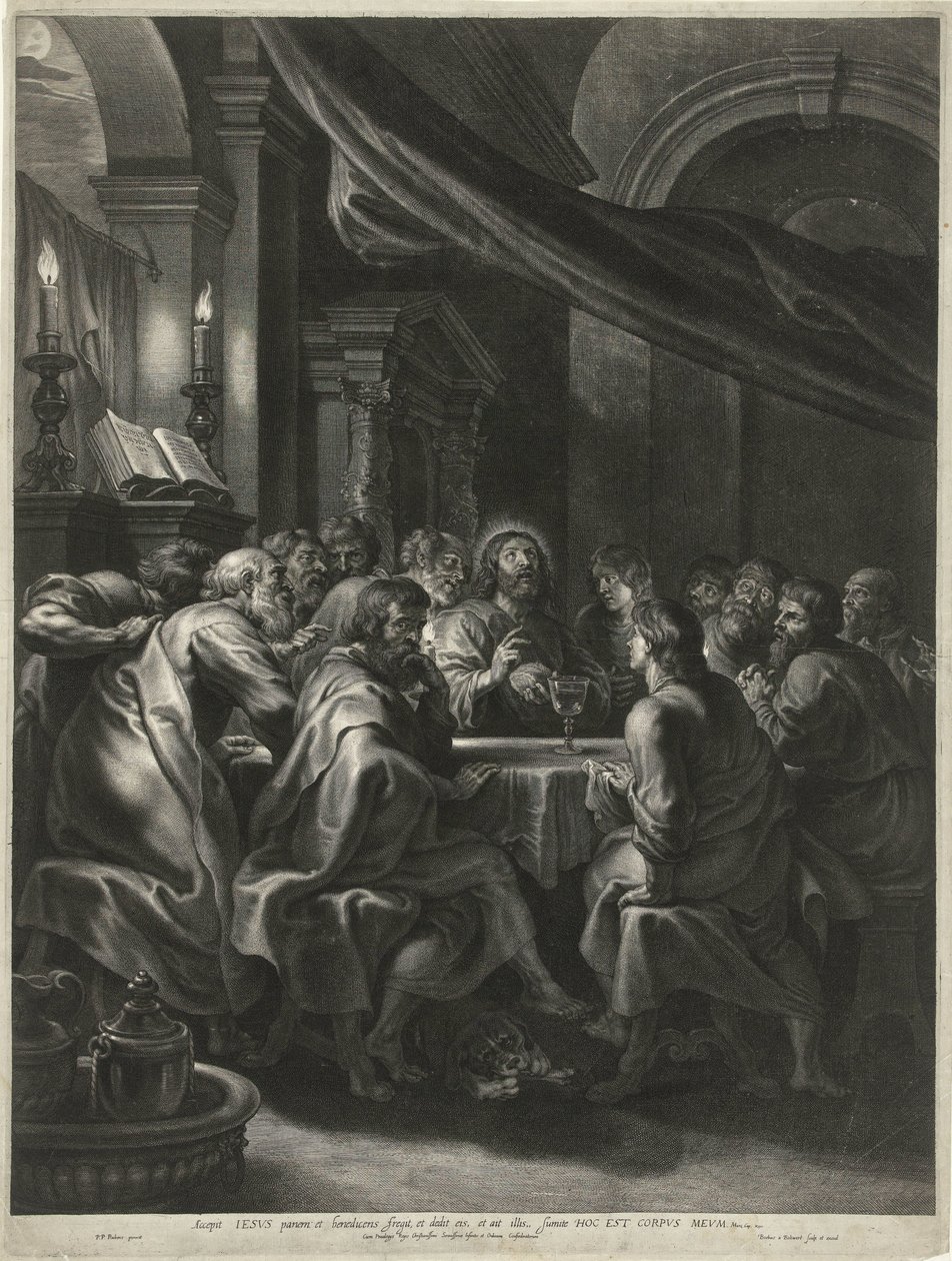 Kristus og apostlene ved den sidste nadver af Boëtius Adamsz. Bolswert