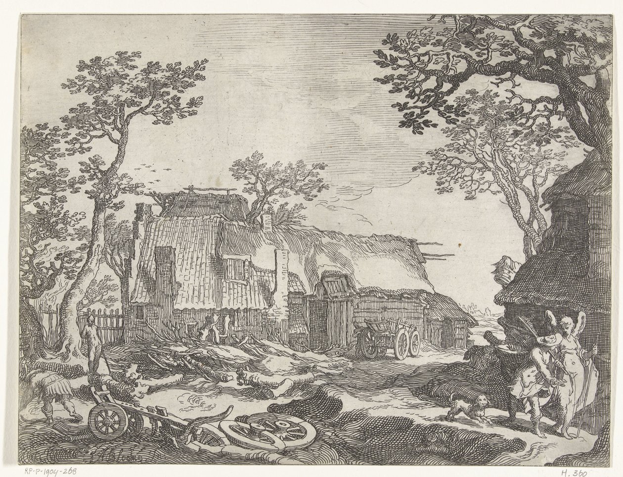 Landskab med Farm og Tobias og englen Countryside Faces (serietitel) af Boëtius Adamsz. Bolswert