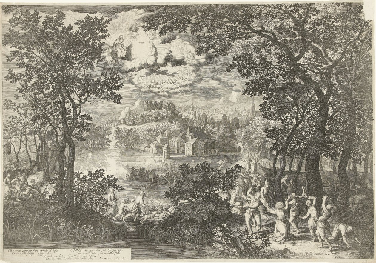 Landskab med Sankt Stefans martyrium af Boëtius Adamsz. Bolswert