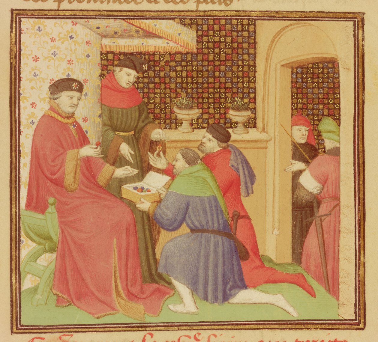 Fr 9141 fol. 235 Hertugen modtager ædelstene, fra 