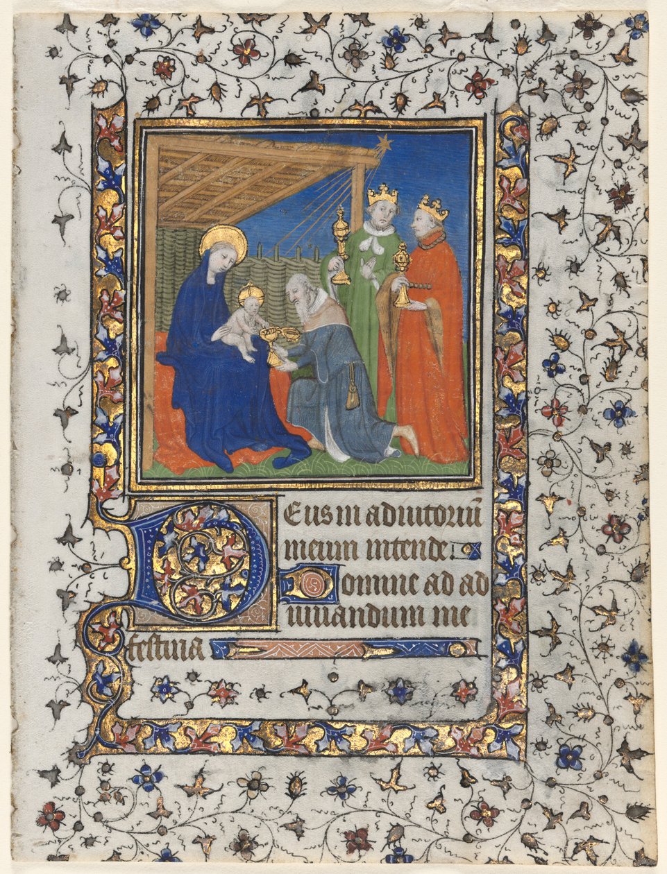 Bifolio fra a Book of Hours: Adoration of the Magi, ca. 1415. af Boucicaut Master