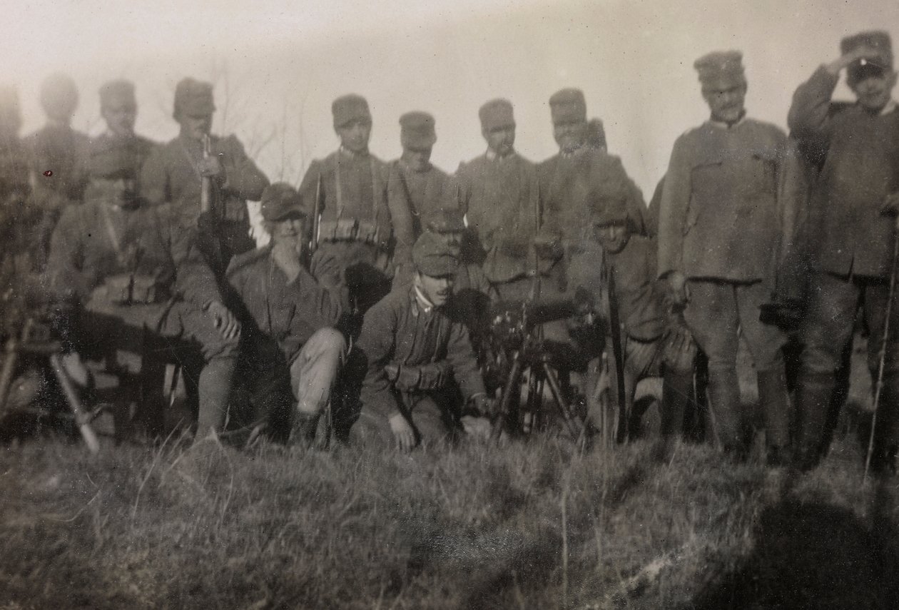 Album af Første Verdenskrig i Friuli-Venezia Giulia: gruppeportræt af skyttesoldaterne fra 112.mo Infantry af Bourbon Del Monte