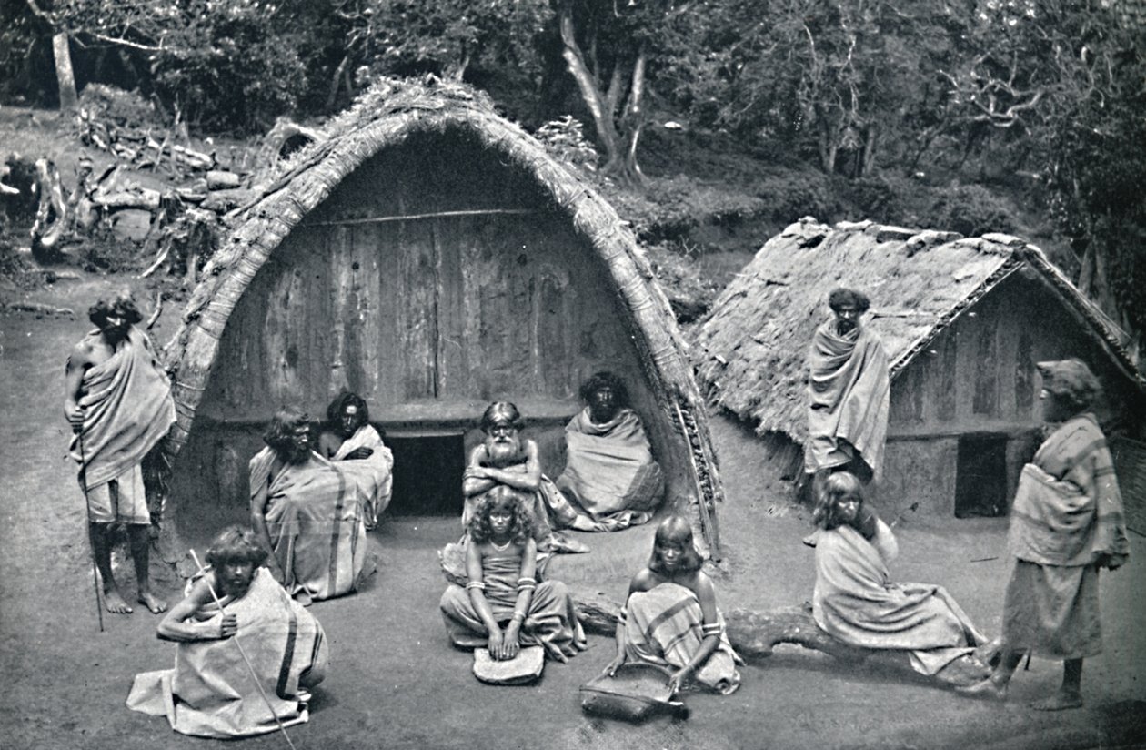 Et Toda-hjem i en mandsindfødt landsby, Indien, 1902 af Bourne and Shepherd