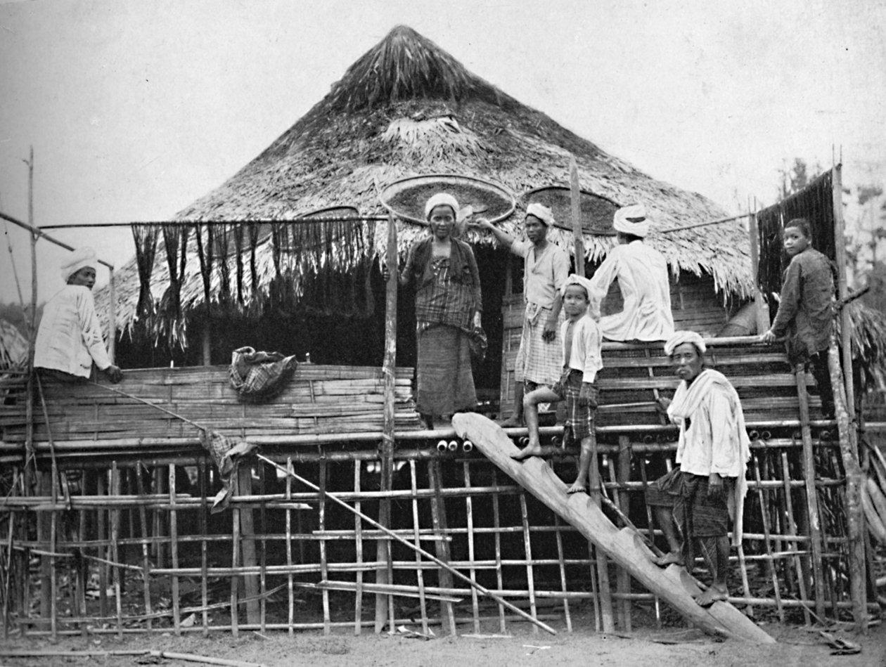 Hinduiske fakirer og en indfødt bolig, 1902 af Bourne and Shepherd