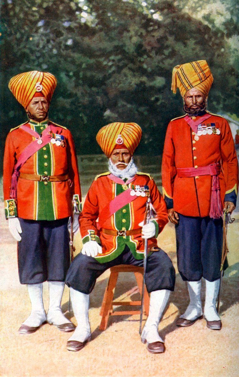 Officerer fra 15. Ludhiana Sikks, indisk hær, Indien, 1922. af Bourne and Shepherd