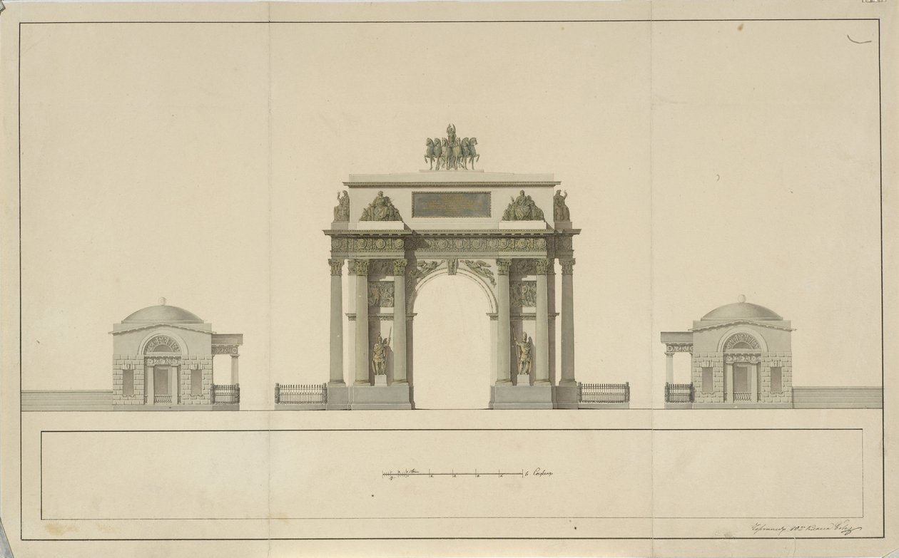 Triumfbue af Tverskaya Zastava i Moskva, 1826-1829 af Bové