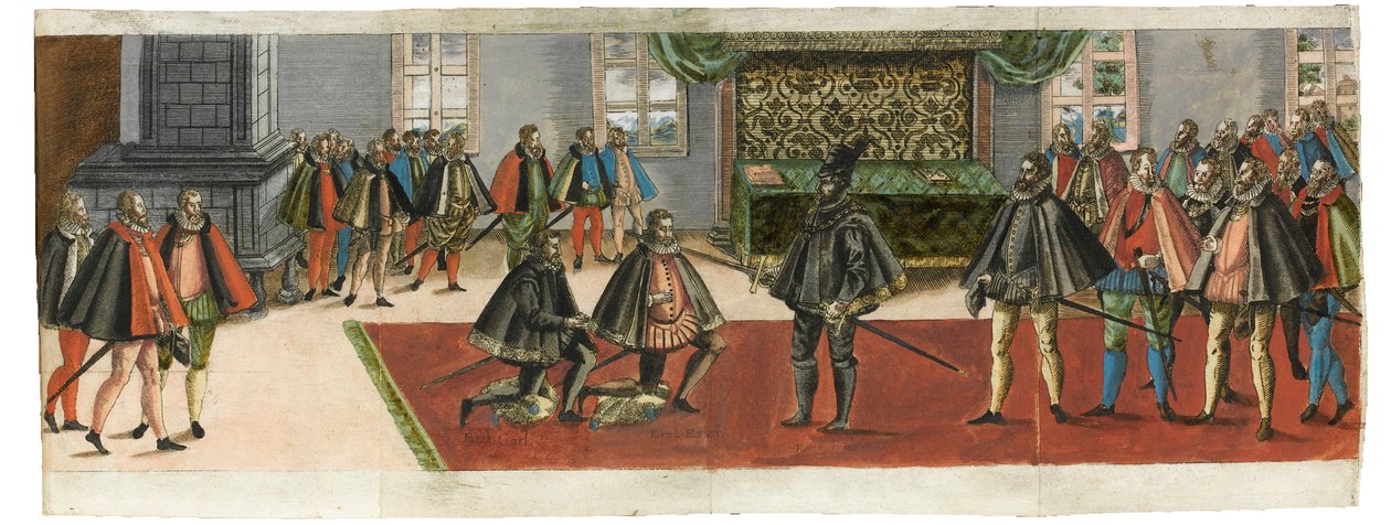 En ridder. Fra den pæne Beskrivelse med hvilke statelige Ceremonier..., 1587. af Boys