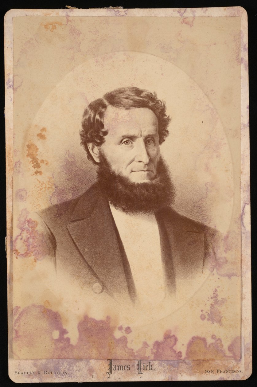 Portræt af James Lick 1796-1876, før 1876. af Bradley and Rulofson