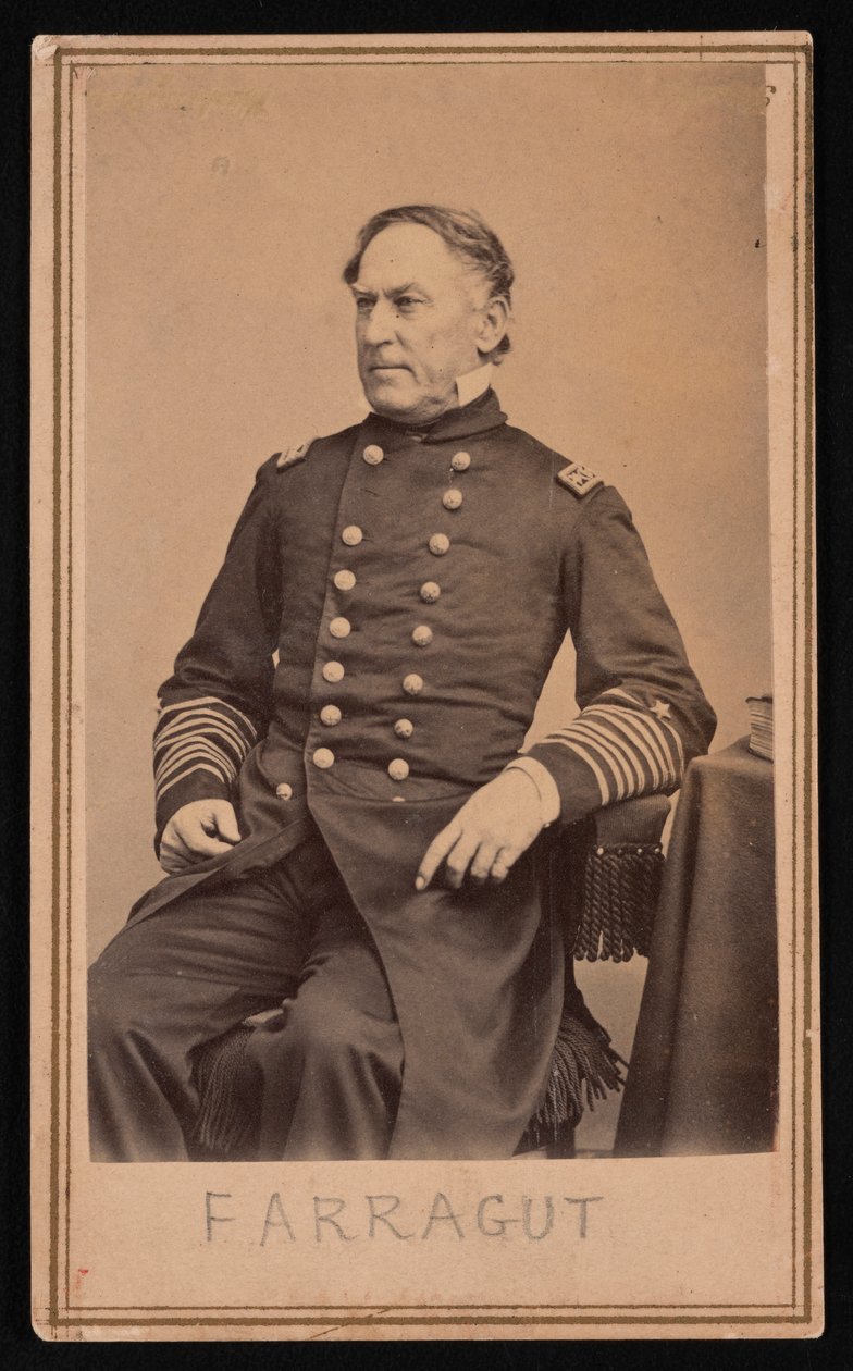 Portræt af David Glasgow Farragut 1801-1870, før 1870. af Brady