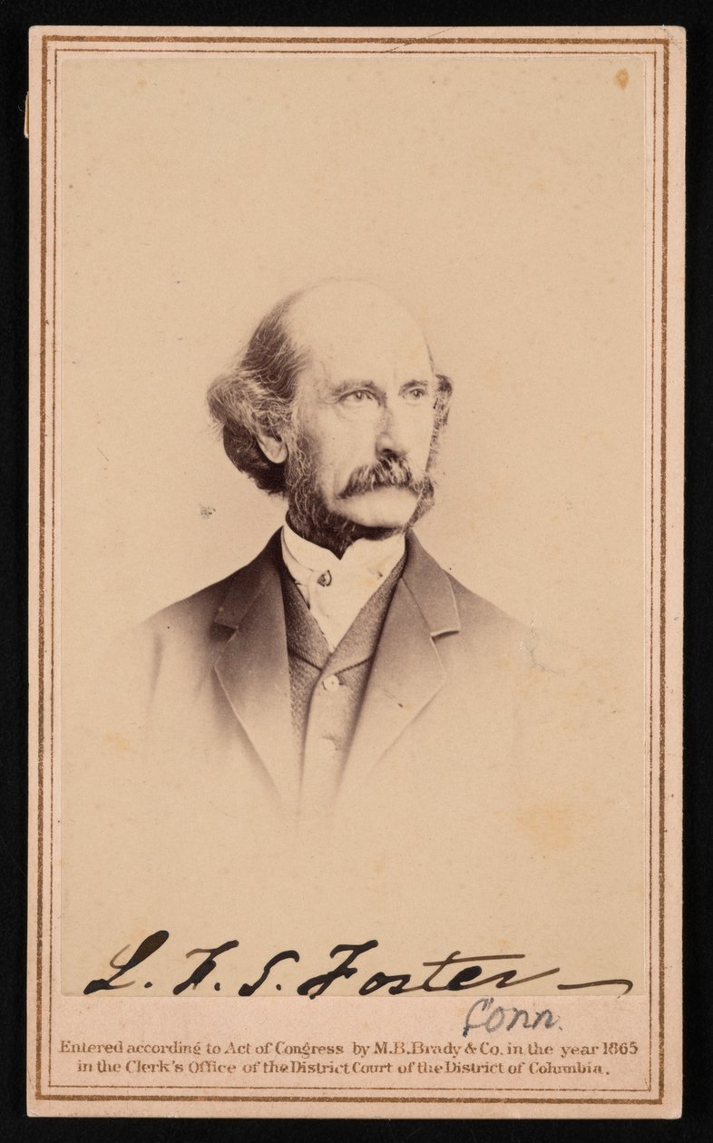 Portræt af LaFayette Sabine Foster 1806-1880, før 1869. af Brady