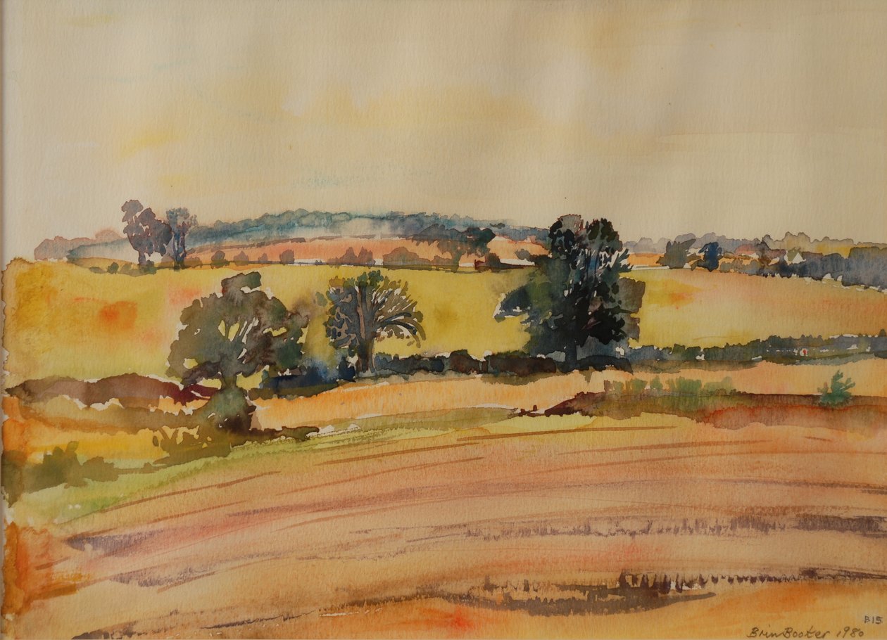 Suffolk Landscape, 1980 (wc på papir) af Brenda Brin Booker